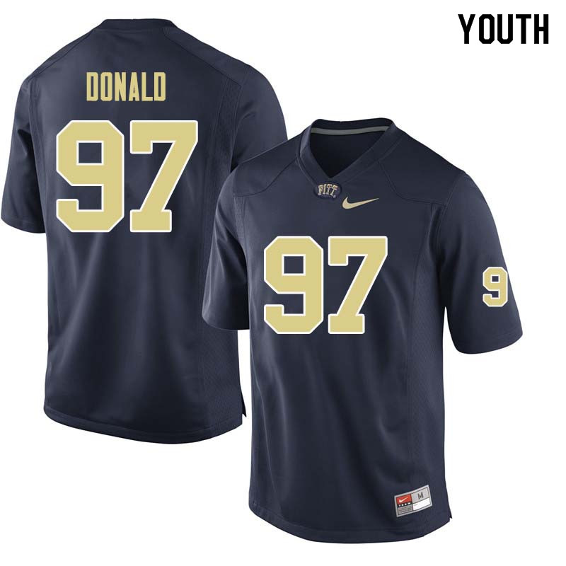 Youth #97 Aaron Donald Pittsburgh Panthers College Football Jerseys Sale-Navy